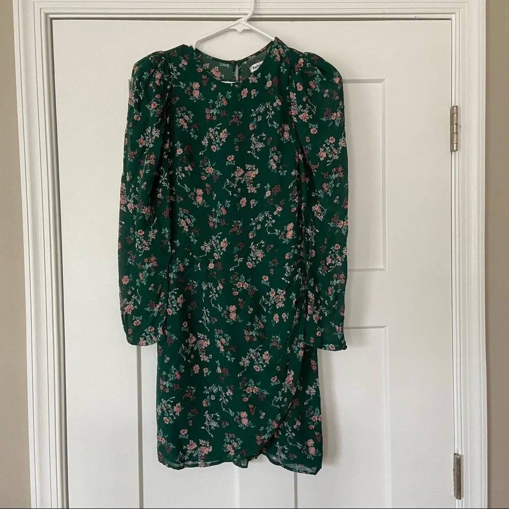 🌿|NWT| Reformation Juni Floral Long Sleeve Dress - Picture 12 of 16